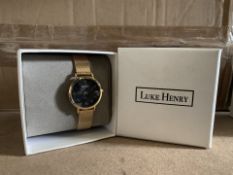 5 X BRAND NEW LUKE HENRY CHESTER GOLD MESH 32MM WATCHES RRP £129 EACH (348/8)