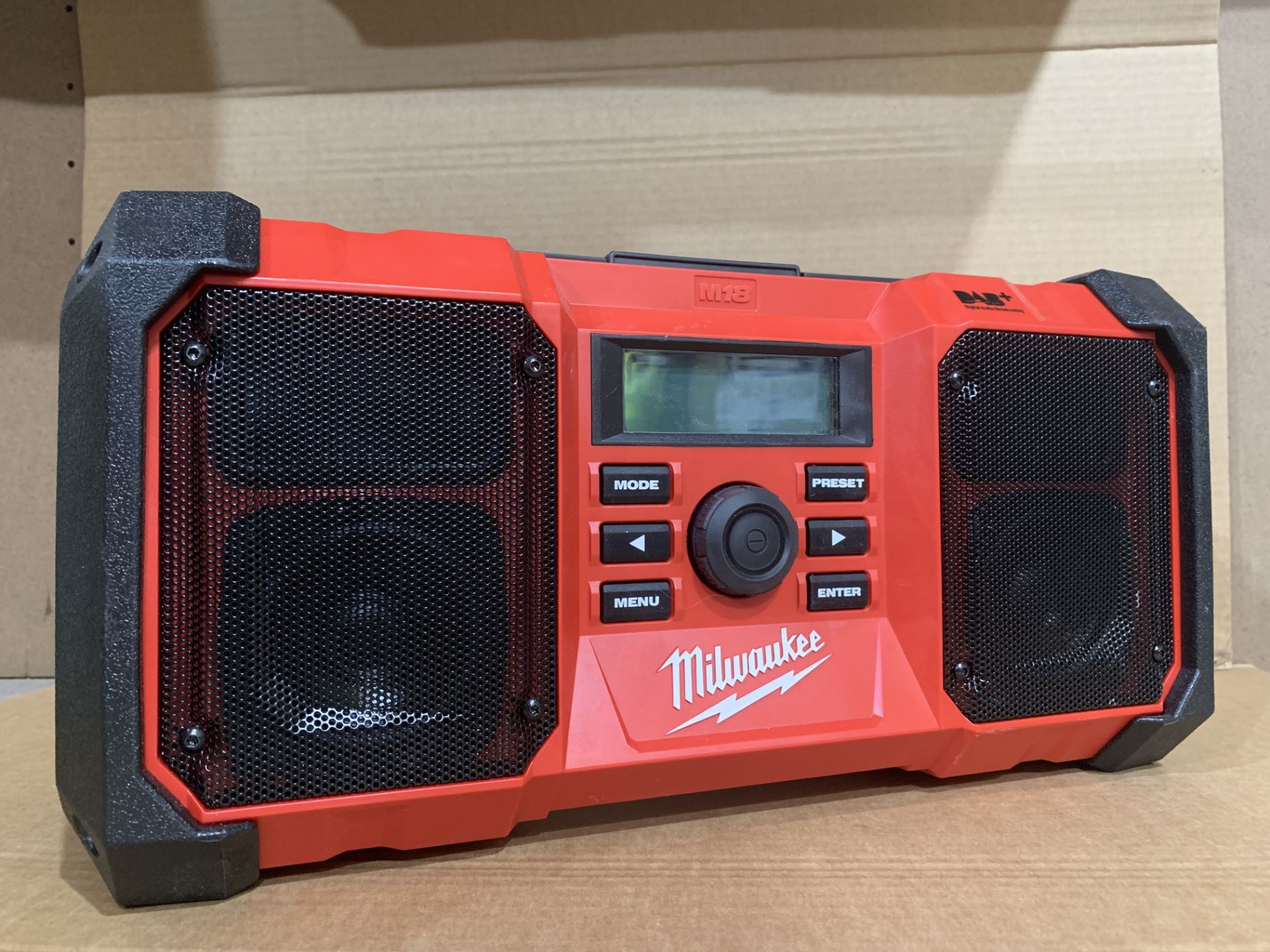 Milwaukee M18 DAB Jobsite Radio JSRDAB-0. UNCHECKED