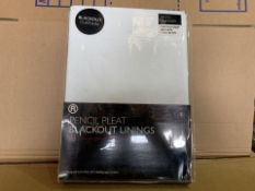 18 X BRAND NEW PENCIL PLEAT BLACKOUT LININGS 117 X 137CM (930/8)