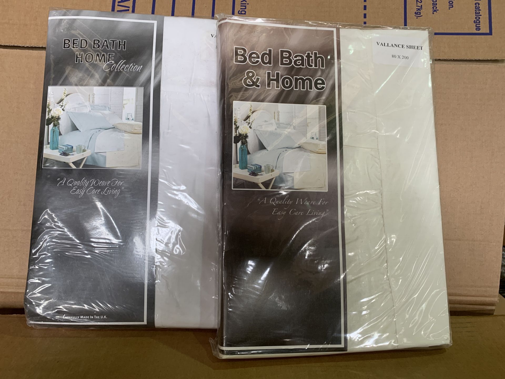 20 X BRAND NEW BED BATH AND HOME VALANCE SHEETS 80 X 200 (COLOURS MAY VARY BETWEEN CREAM AND