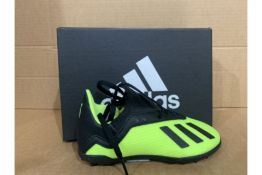 (NO VAT) 2 X BRAND NEW ADIDAS X TANGO YELLOW AND BLACK FOOTBALL TRAINERS SIZE i11 (974/18/5) (1382/