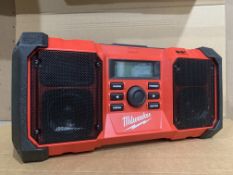 Milwaukee M18 DAB Jobsite Radio JSRDAB-0. UNCHECKED