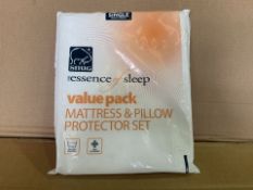 24 X BRAND NEW BOXED SNUG ESSENCE OF SLEEP MATTRESS AND PILLOW PROTECTOR SETS IN 3 BOXES SINGLE (