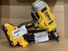 DEWALT DCN692N 18V XR 2 SPEED NAIL GUN WITH BATTERY. UNCHECKED