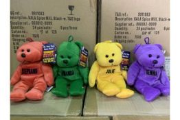 60 X BRAND NEW PACKAGED TEDDY BEAN BAG MATES WITH VARIOUS NAMES (1511/8)