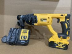 DEWALT DCH033 18V 4.0AH CORDLESS SDS PLUS DRILL WITH BATTERY & CHARGER. UNCHECKED