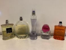 5 X PERFUMES/AFTERSHAVE 80-100% FULL INCLUDING CALVIN KLEIN, DAVID BECKHAM ETC (1362/8)