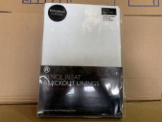 18 X BRAND NEW PENCIL PLEAT BLACKOUT LININGS 117 X 137CM (928/8)