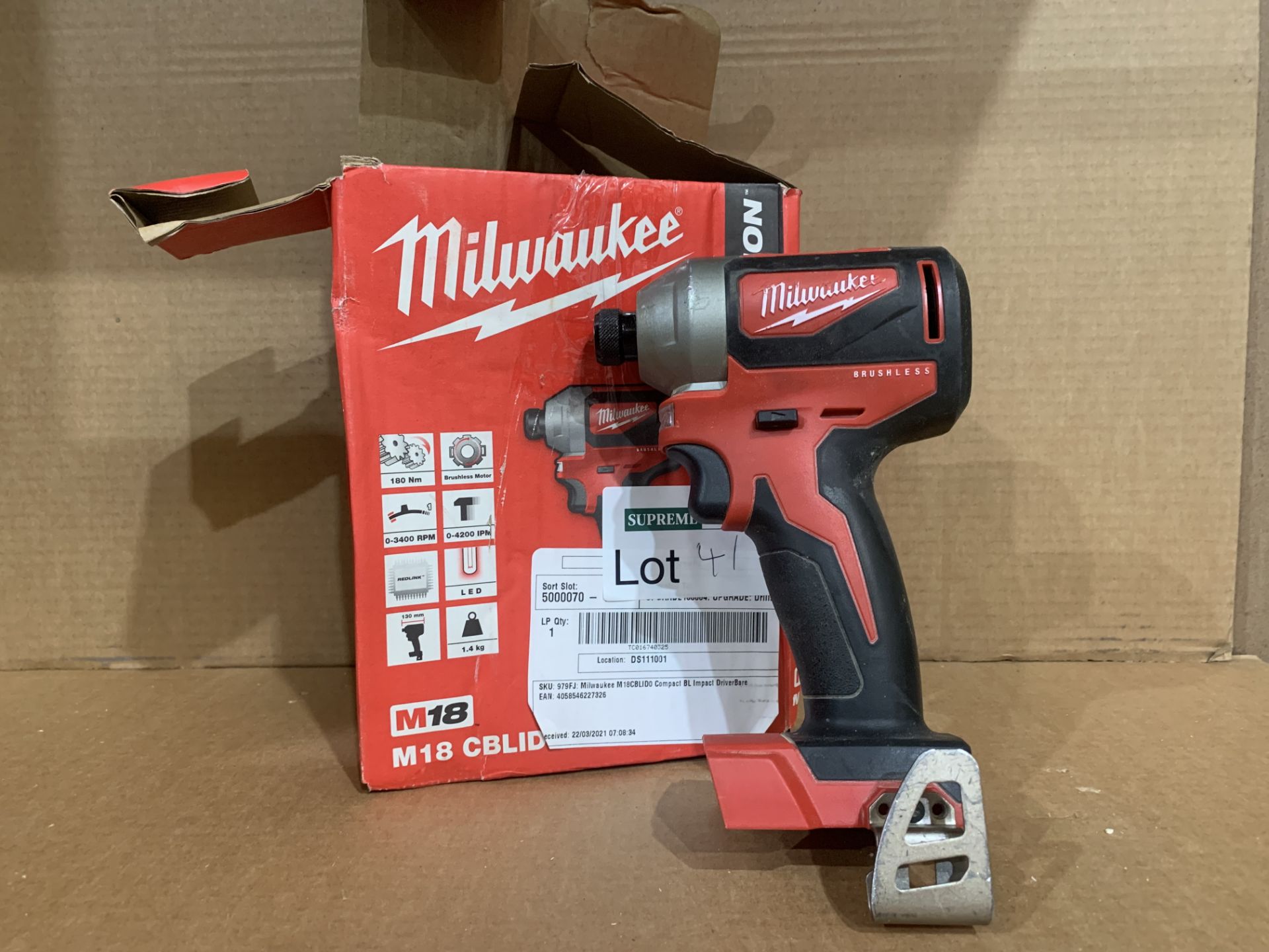 MILWAUKEE M18 CBLID-O COMPACT BRUSHLESS IMPACT DRIVER BARE. BOXED. UNCHECKED