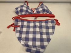 20 X BRAND NEW 2 PIECE CHEQUERED BIKINI SETS SIZES 10-16 (644/8)