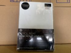 18 X BRAND NEW PENCIL PLEAT BLACKOUT LININGS 117 X 137CM (927/8)