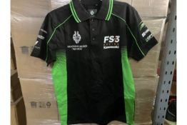 10 X BRAND NEW OFFICIAL KAWASAKI RACE TEAM POLO SHIRTS SIZE SMALL (1195/18/5) (1403/8)