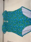 20 X BRAND NEW PALM TREE GREEN/BLUE SWIMSUIT SIZES 10-16 (641/8)