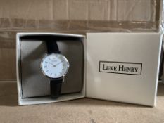 5 X BRAND NEW LUKE HENRY BROADWAY 32MM BLACK LEATHER WATCHES RRP £79 EACH (344/8)