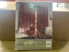 9 X BRAND NEW PIPPA RED EMBELLISHED LINED CURTAINS 66 X 54 INCH (988/8)