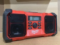 Milwaukee M18 DAB Jobsite Radio JSRDAB-0. UNCHECKED