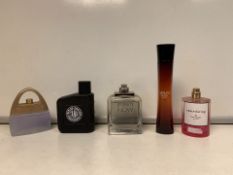 5 X PERFUMES/AFTERSHAVES 90-100% FULL INCLUDING CALVIN KLEIN, REPLAY, KATE SPADE ETC (804/15)