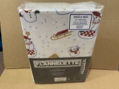 6 X BRAND NEW SNOWMAN SINGLE BED LUXURY FLANNELETTES (251/15)