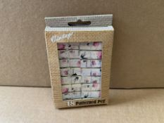 72 X BRAND NEW PACKS OF 18 PATTERNED PEGS IN 3 BOXES (1593/15)