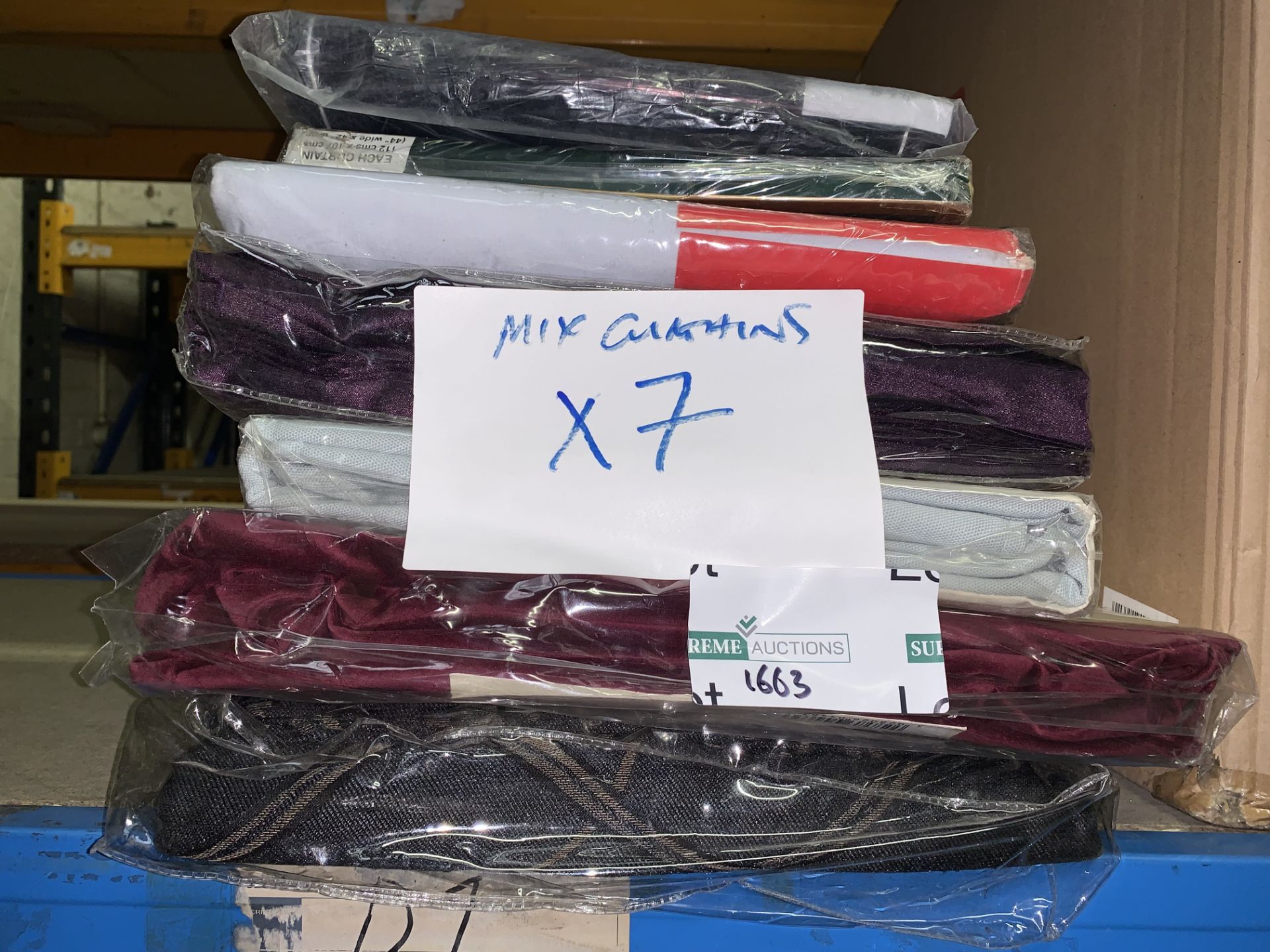 7 X VARIOUS BRAND NEW CURTAINS IN VARIOUS STYLES AND SIZES (1663/15)