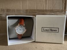 5 X BRAND NEW LUKE HENRY BROWN STRAPPED 32MM WATCH RRP £99 EACH(556/15)