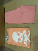 (NO VAT) 24 X BRAND NEW PEACH SKULL TOP AND LEGGINGS SETS AGE 13 (1429/15)