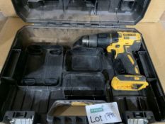 DEWALT DCD778D2T BRUSHLESS COMBI DRILL WITH CARRY CASE. UNCHECKED (1792/15)