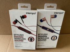 12 X BRAND NEW ITEMPO STYLISH DESIGN WIRELESS SOUND EARPHONES (1615/15)