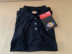 4 X BRAND NEW DICKIES LADIES BLACK POLO TOPS IN VARIOUS SIZES (1236/15)