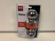 30 X NEW PACKAGED IKONIC RUBY CHROME PLATED ENTRANCE DOOR KNOBS (437/15)