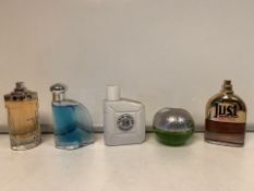 5 X PERFUMES/AFTERSHAVES 90-100% FULL INCLUDING DKNY, REPLAY ETC (808/15)