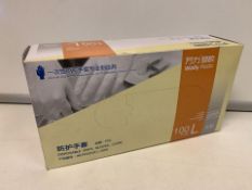 10 X BOXES OF WALLY PLASTIC DISPOSABLE VINYL GLOVES - CLEAR. SIZE LARGE. EXP: 12.02.2025 (161/15)