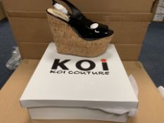 28 X BRAND NEW BOXED KOI BLACK PATENT SHOES IN RATIO SIZED BOXES WR13 (1182/15)