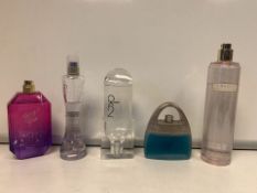 5 X PERFUMES/AFTERSHAVES 90-100% FULL INCLUDING ANNA SUI, CALVIN KLEIN, SJP ETC (334/15)