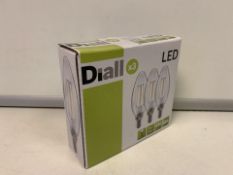60 X NEW BOXED PACKS OF 3 DIALL LED FILAMENT 2W E14 LIGHT BULBS. 2W=25W (188/15)