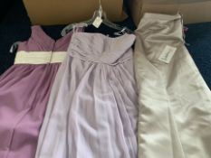 3 X VARIOUS BRAND NEW HIGH END PROM DRESSES IN VARIOUS STYLES AND SIZES (785/15)