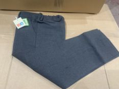 (NO VAT) 5 X BRAND NEW PACKS OF 2 GIRLS GREY TROUSERS AGE 5-6 YEARS (1402/15)