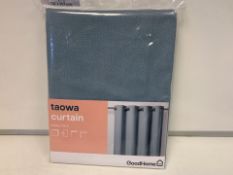 16 X NEW PACKAGED GOODHOME TAOWA BLACKOUT CURTAINS SIZE: 117(L)X 137(H)CM. GREY BLUE (443/15)