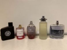 5 X PERFUMES/AFTERSHAVES 90-100% FULL INCLUDING KATE SPADE, REPLAY ETC (809/15)