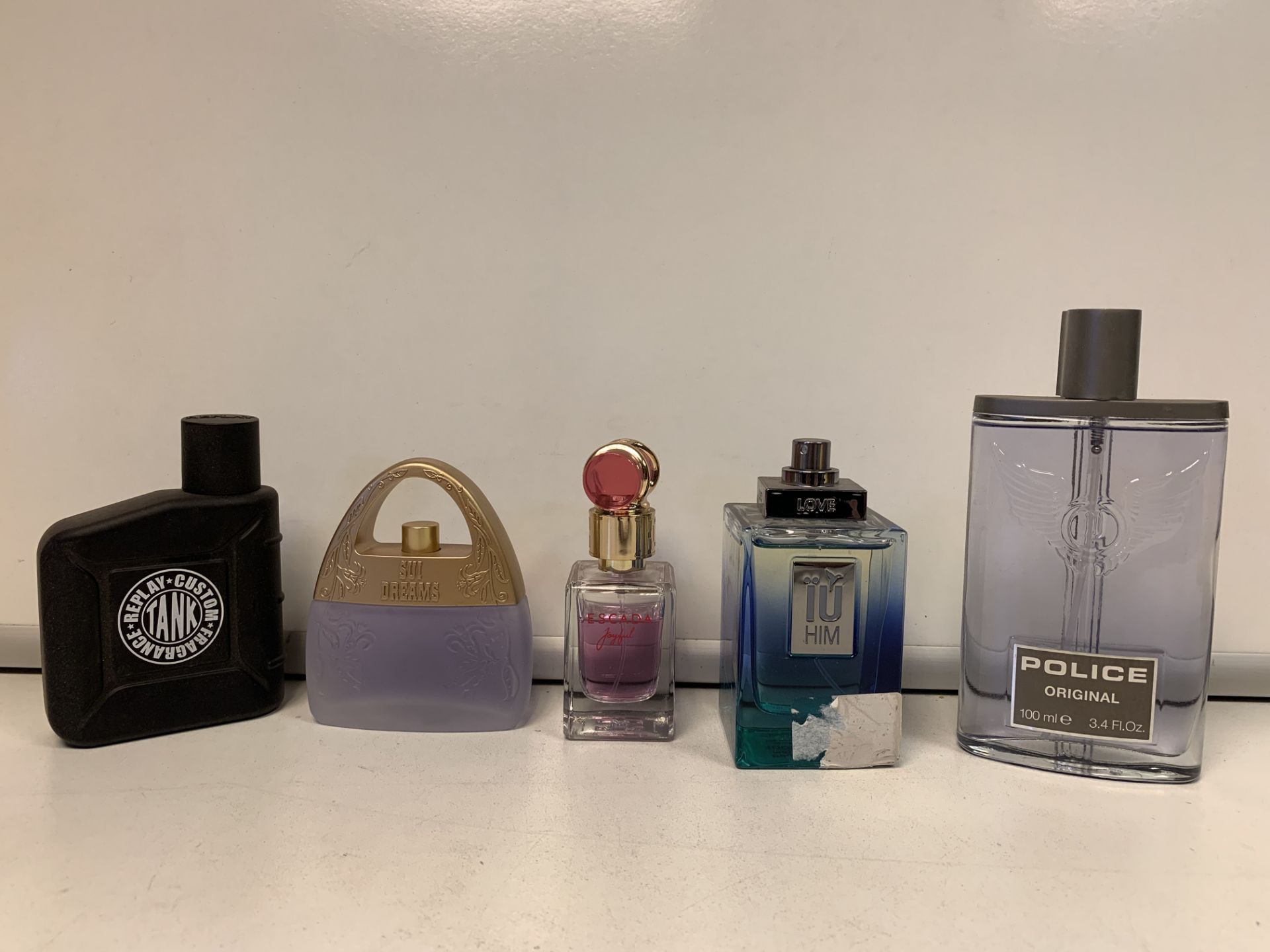 5 X PERFUMES/AFTERSHAVES 90-100% FULL INCLUDING ANNA SUI, REPLAY, POLICE ETC (328/15)