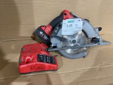 Milwaukee M18CCS66-0 Brushless 18V 190mm Cordless Circular Saw. COMES WITH BATTERY & CHARGER.