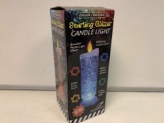 12 X NEW BOXED FALCON SWIRLING GLITTER CANDLE LIGHTS LARGE (664/15)