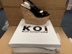 28 X BRAND NEW BOXED KOI BLACK PATENT SHOES IN RATIO SIZED BOXES WR13 (1180/15)
