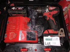 MILWAUKEE M18 CBLPD-402C 18V 4.0AH LI-ION REDLITHIUM BRUSHLESS CORDLESS COMBI DRILL. COMES WITH 2