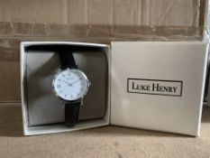 5 X BRAND NEW LUKE HENRY BROADWAY 32MM BLACK LEATHER WATCHES RRP £79 EACH