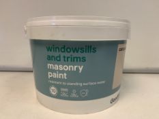 12 X NEW 2.5L TUBS OF GOODHOME MASONRY PAINT. RESISTANT TO STANDING SURFACE WATER. COLOUR: CAMPINAS.