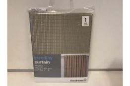 16 X NEW PACKAGED GOODHOME MANDLAY EASYCARE BLACKOUT CURTAINS. SIZE: 167cm(L)x183cm(H)