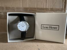 5 X BRAND NEW LUKE HENRY BROADWAY 32MM BLACK LEATHER WATCHES RRP £79 EACH