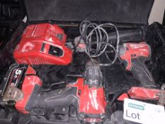 MILWAUKEE M18 CBLPP2A-402C 18V 4.0AH LI-ION REDLITHIUM BRUSHLESS CORDLESS COMBI DRILL & IMPACT