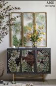 BRAND NEW FLORAL DESIGN SIDE CABINET RRP £995 105 X 35 X 80CM (A165)